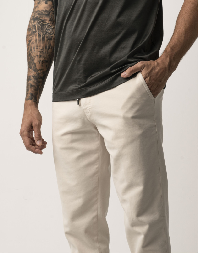 Scissor Scriptor Straight-Leg Cotton Drawstring Chinos image